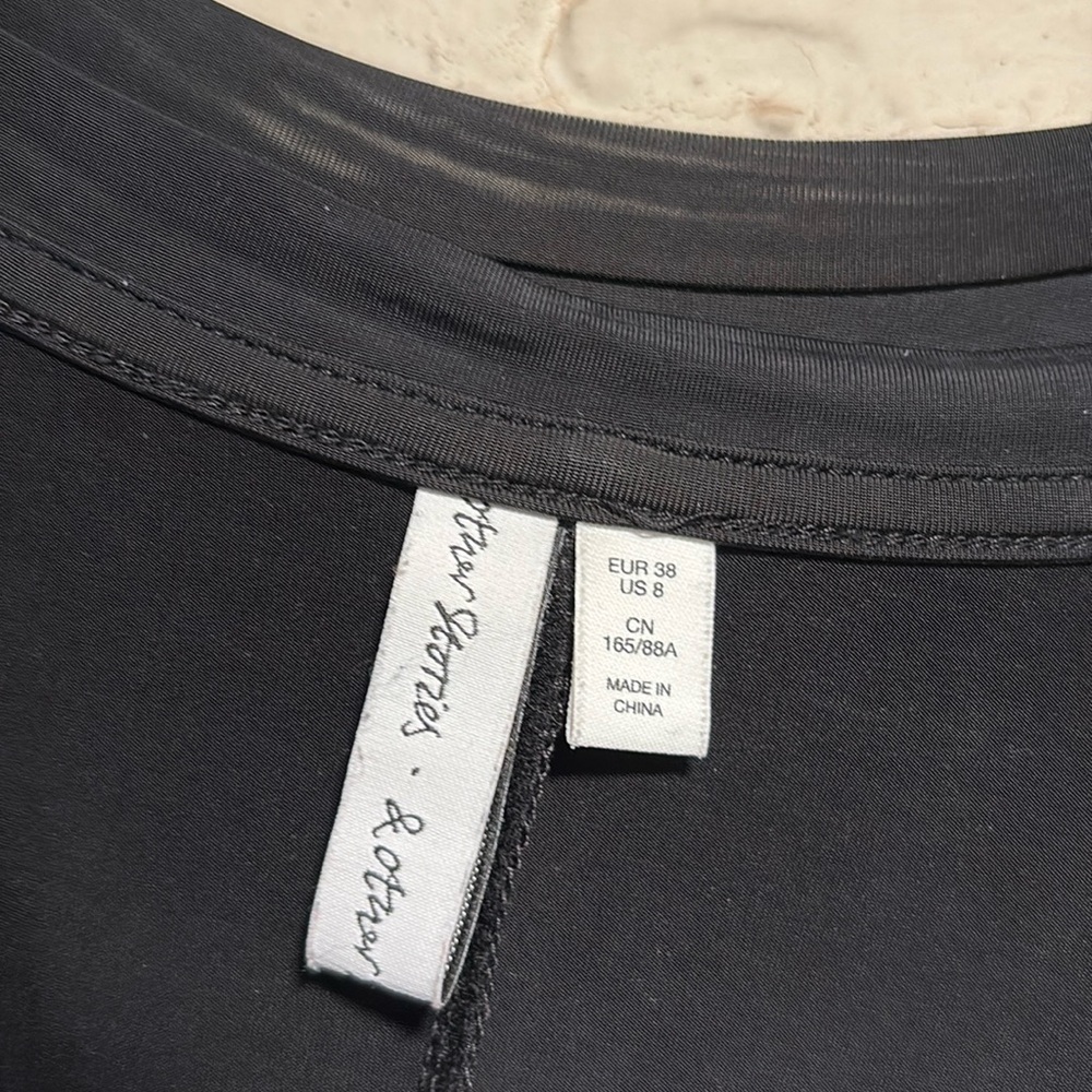 & Other Stories Black Open Shoulder T shirt/blouse
